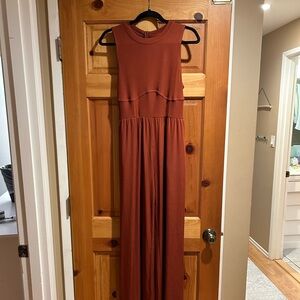 Burgundy/burnt orange jumpsuit, new with tags